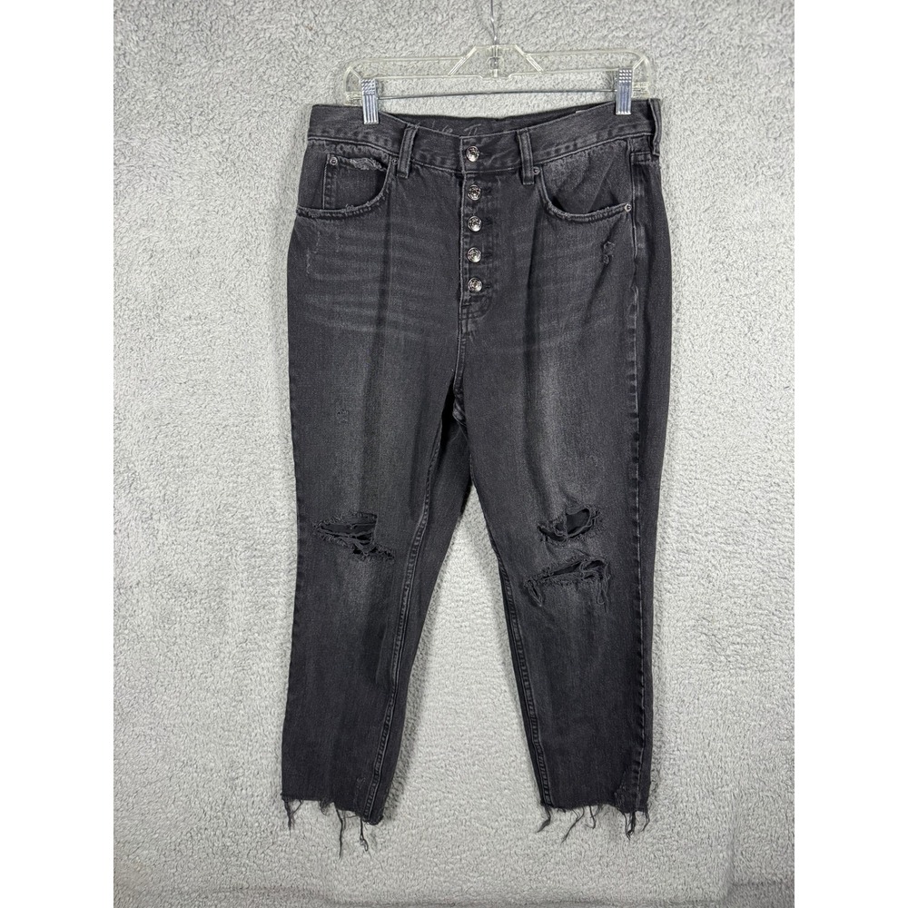 Free People We The Free High Rise Ripped Straight Leg Jeans Faded Distressed 31